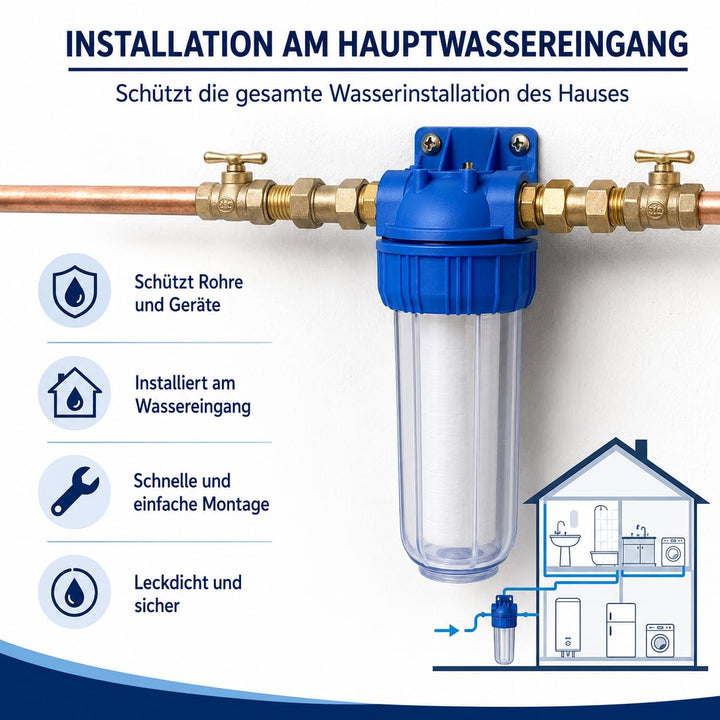 Bbagua GS530771.1 Filterbecher 10" mit Metallgewinde, Halterung und Schlüssel, Kunststoff, 3500 lite