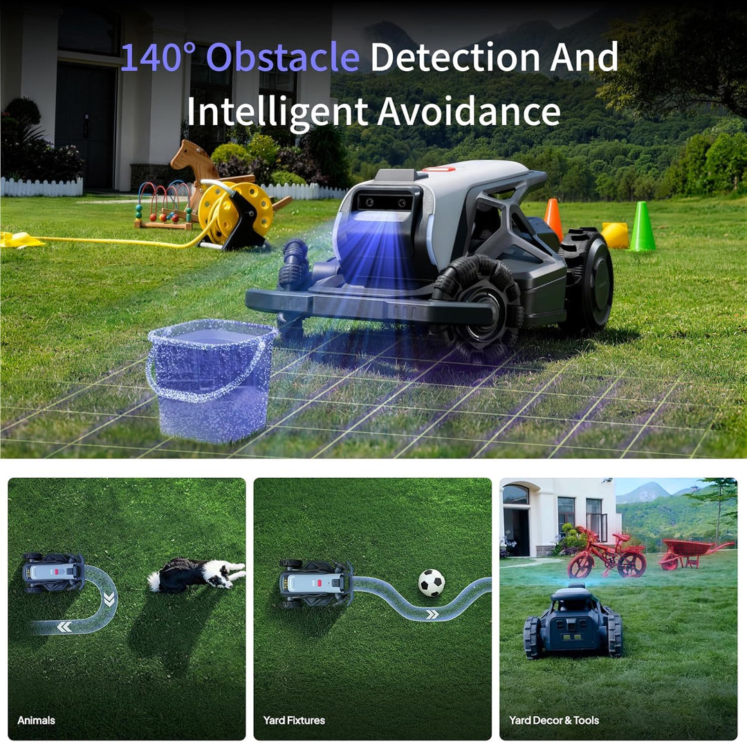 Tron SE Mähroboter, Roboter rasenmäher bis 1500m²,Antennenfreie NetRTK+KI-Vision, Hangneigungserkenn