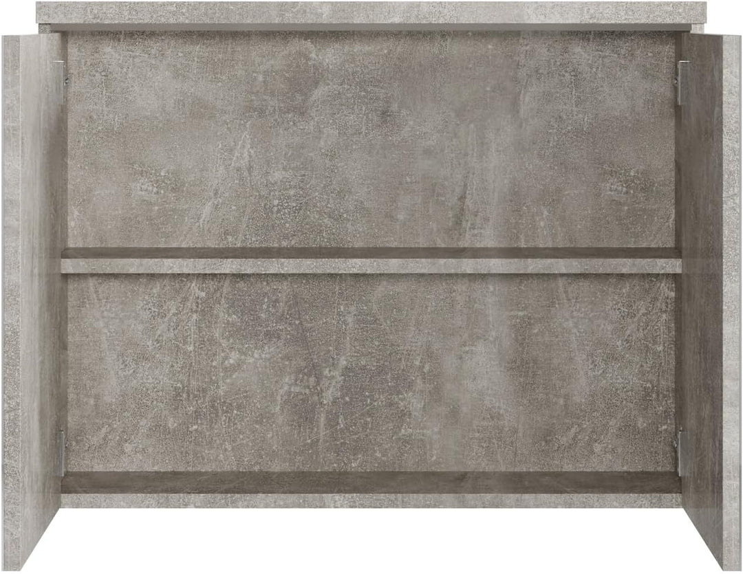Spiegelschrank Paso 80cm Beton Grau - Schrank Spiegelschrank Spiegel Badezimmer Badmöbel Set Hängesc