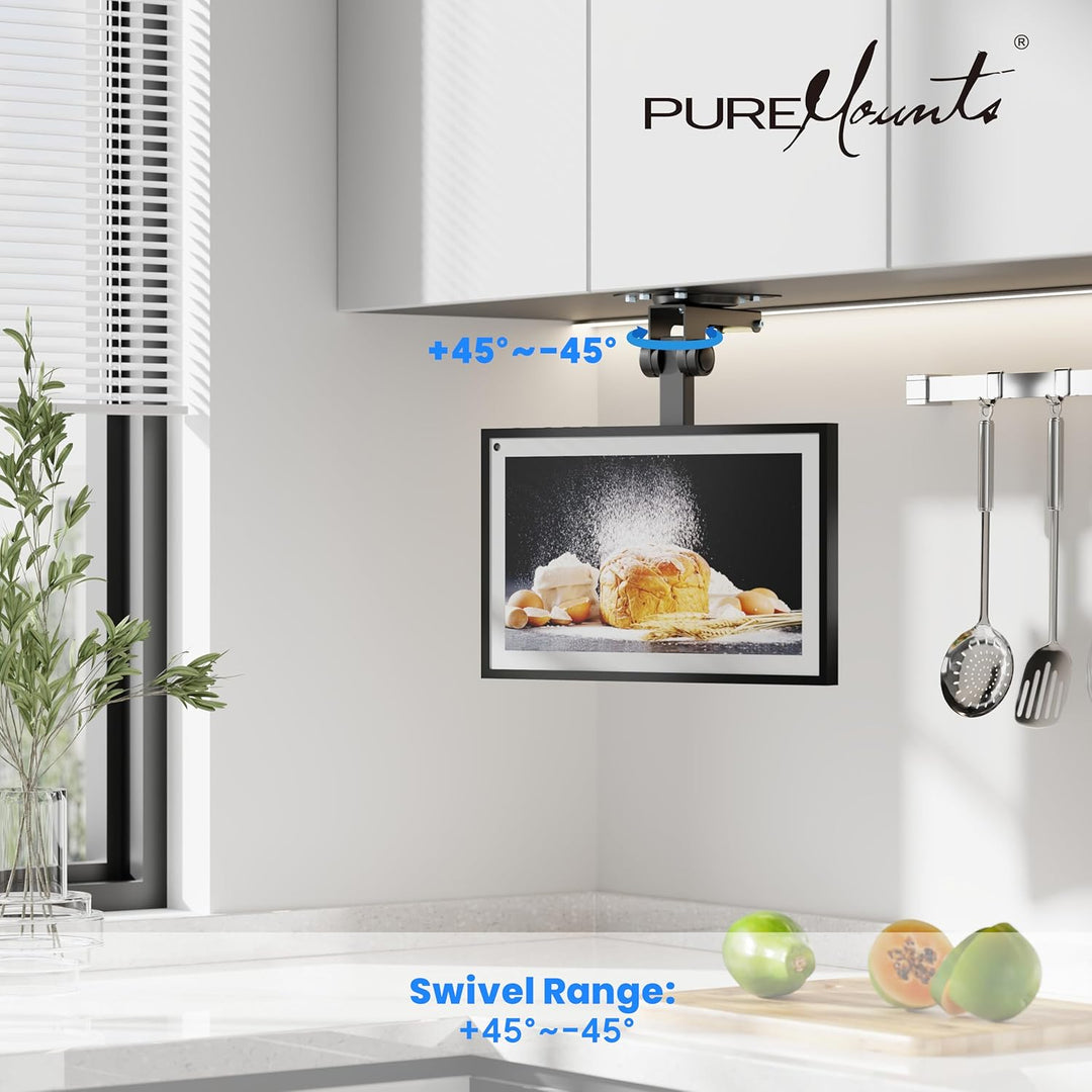 PureMounts TV Deckenhalterung für Fernseher, geeignet für 13-27 Zoll, klappbar, höhenverstellbar, sc