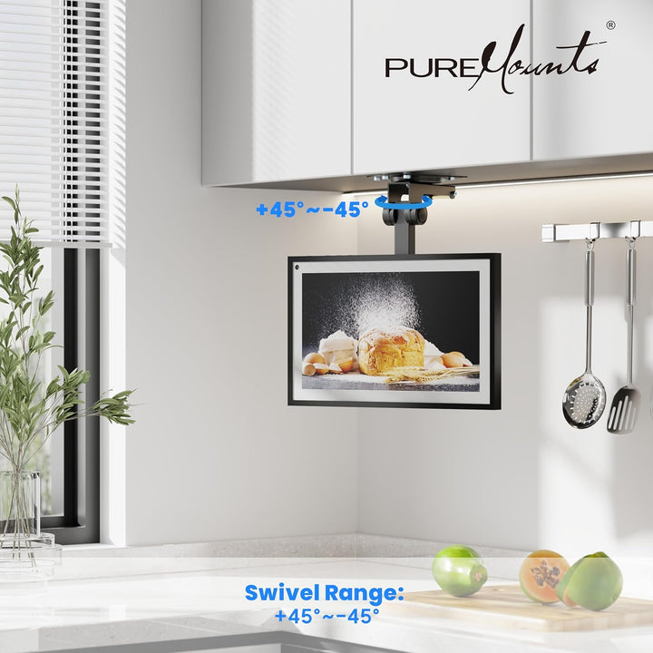 PureMounts TV Deckenhalterung für Fernseher, geeignet für 13-27 Zoll, klappbar, höhenverstellbar, sc