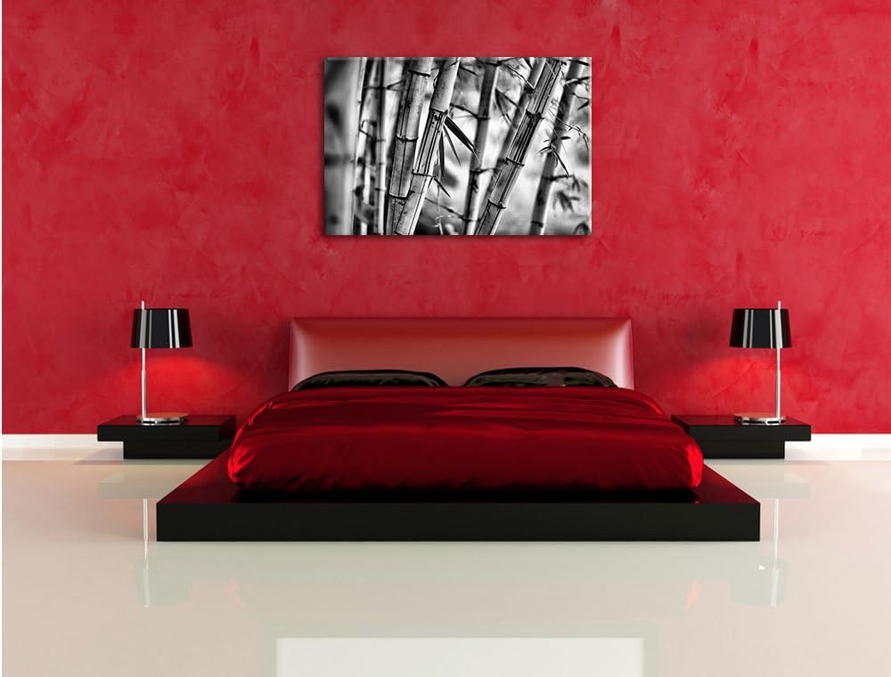 Pixxprint Alter Bambus Wald als Leinwandbild/Grösse: 100x70 / Wandbild/Kunstdruck/fertig bespannt, 1
