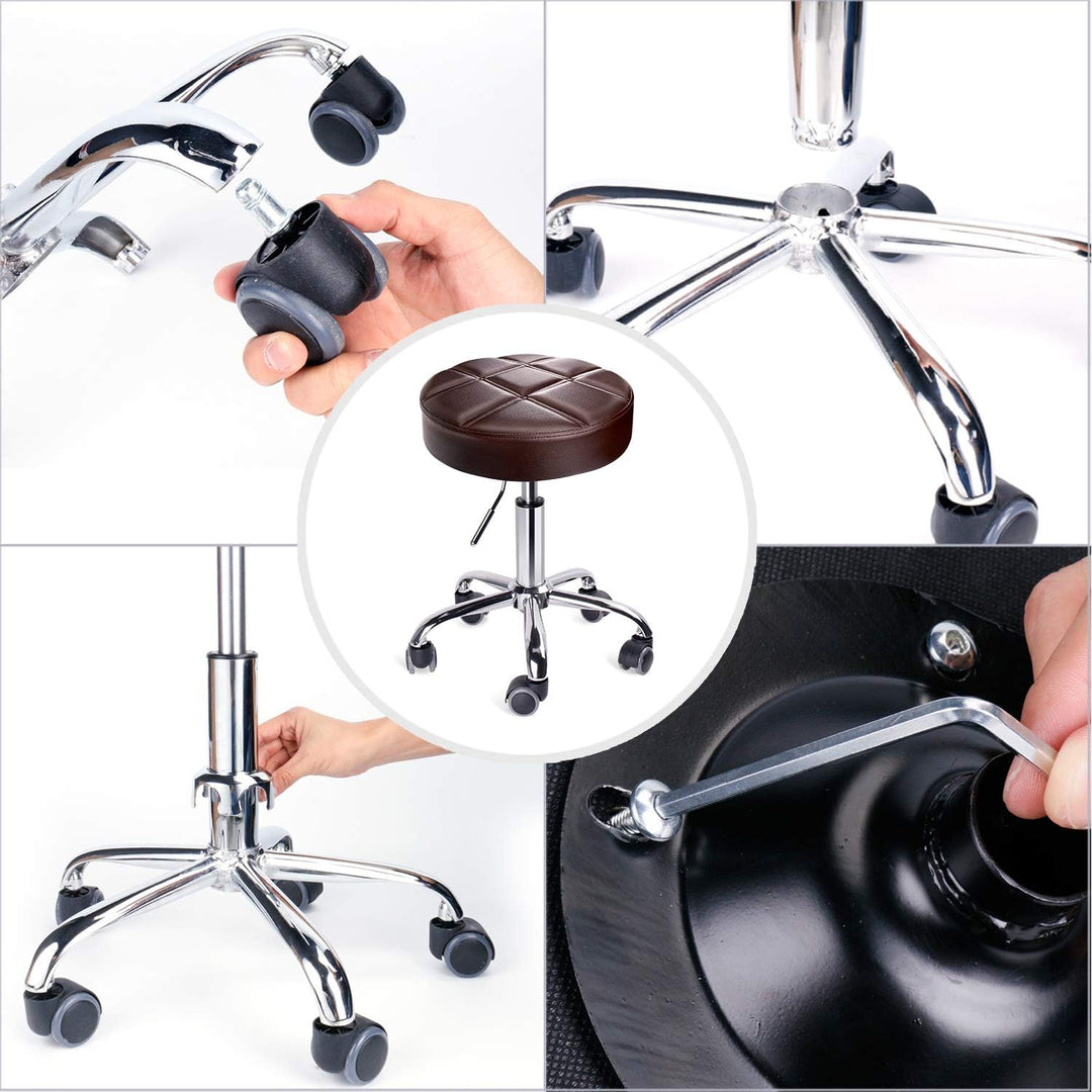 Leader Accessories Drehhocker höhenverstellbar Rollhocker Funktionaler Arbeitshocker Studiohocker im