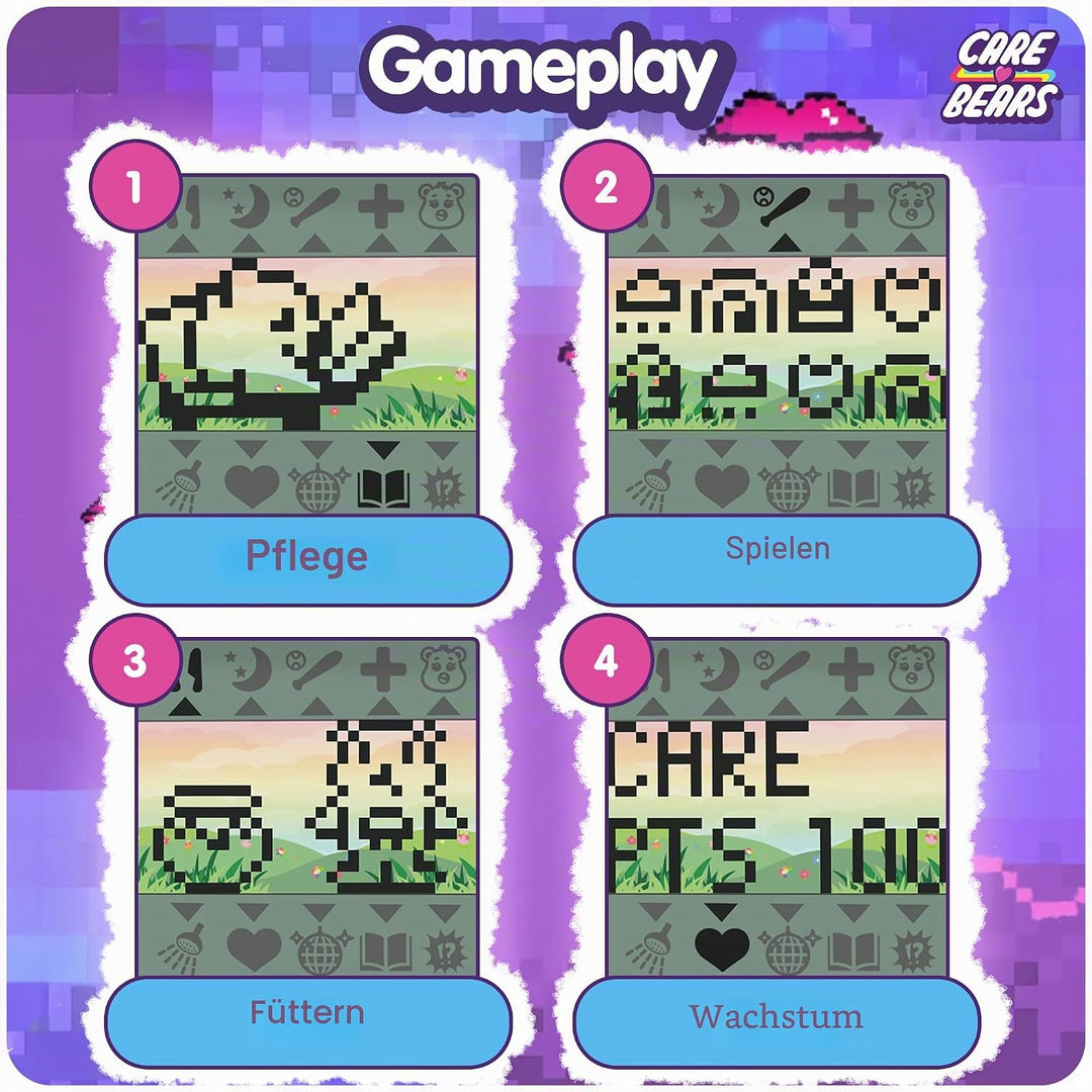Care Bears Digital Pet - Share Bear Cyber Pet with Care Features, 1.4” Inch Screen, Handheld Interac