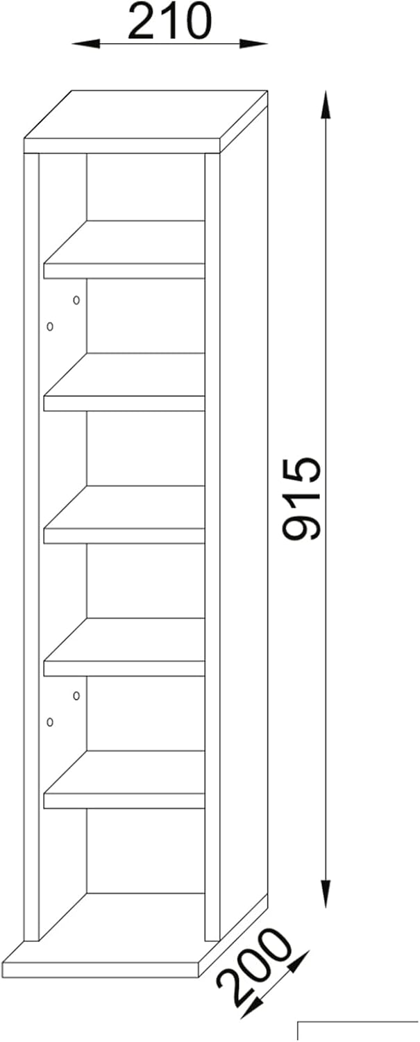 VCM Holz CD DVD Stand Regal Schrank Aufbewahrung Standregal Ständer Milano Schwarz, Schwarz