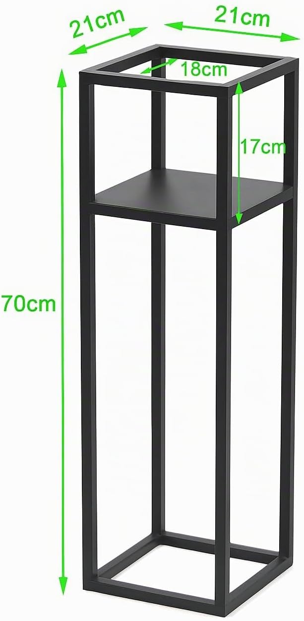 Blumenständer - Pflanzenständer aus Metall - 21x21x70cm - für Wohnzimmer, Küche, Büro - Loft, Indust