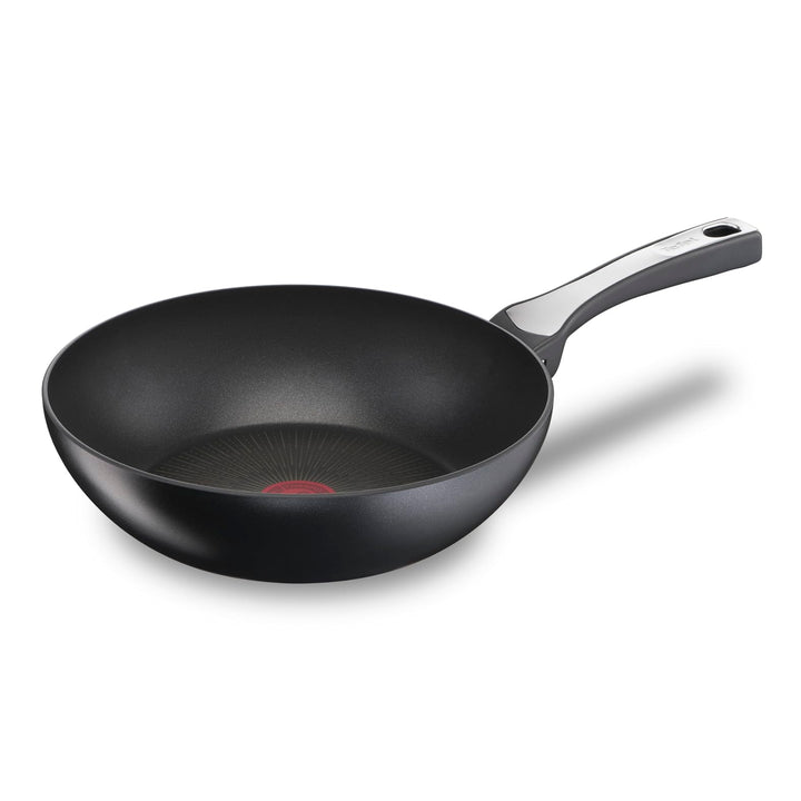 Tefal Unlimited On Wokpfanne 28 cm | G25919 | Kratzfeste Titanium 6X Antihaftversiegelung | THERMO-S