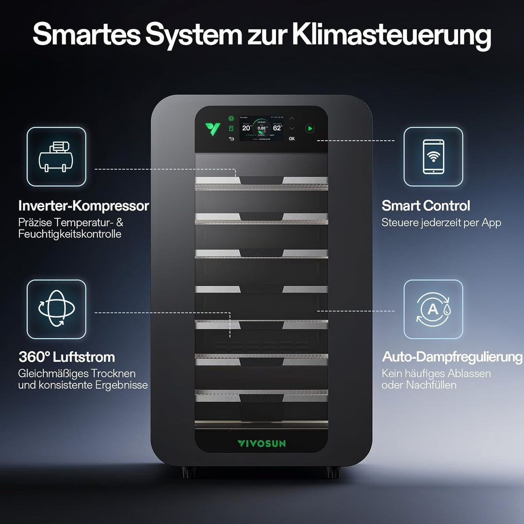 VIVOSUN Smart Post-Harvest Box, Automatischer Trockenschrank mit Temperatur- & Feuchtigkeitskontroll