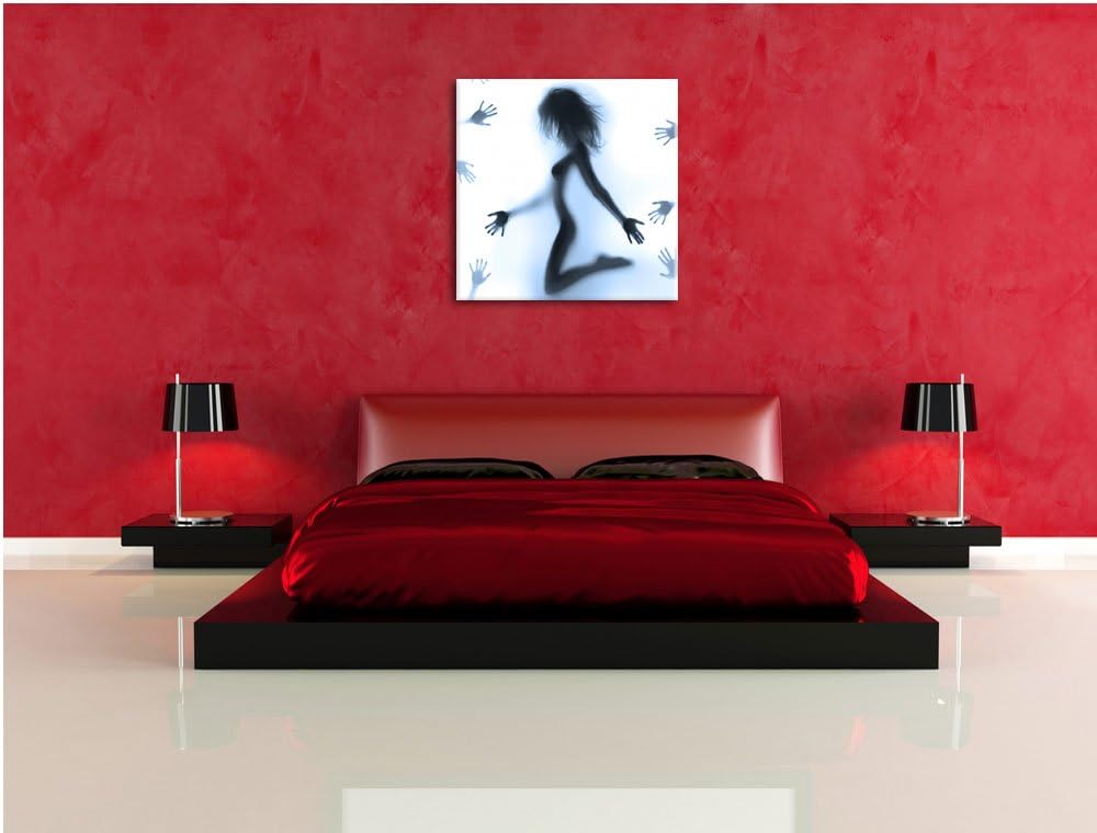 Pixxprint Schatten Einer Frau als Leinwandbild/Grösse: 70x70 cm/Wandbild/Kunstdruck/fertig bespannt,