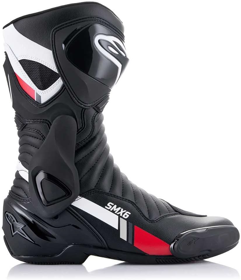Alpinestars Herren Alpinestar Motorradstiefel 46 EU Schwarz Weiss Grau Rot, 46 EU Schwarz Weiss Grau
