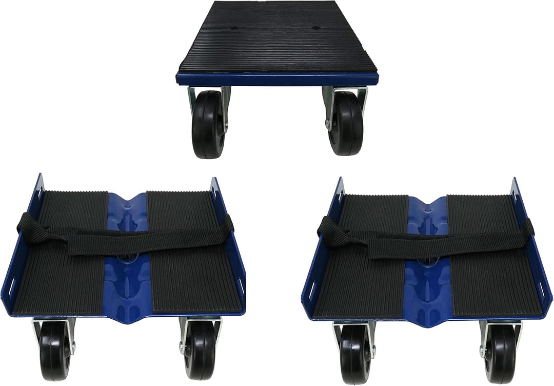 Shepherd Hardware 9298 9298E Snow-Mobile Dolly, Blue, 7-1/8 Inch x 7-3/4 Inch, Set of 3 Pieces