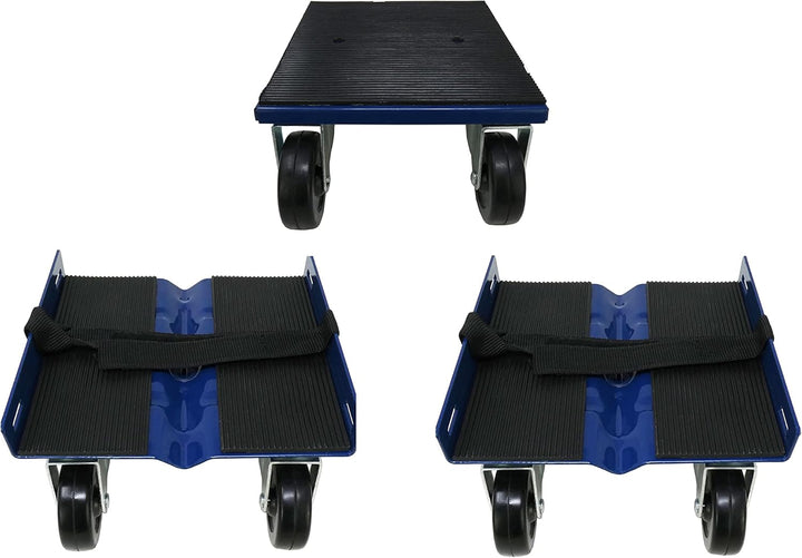 Shepherd Hardware 9298 9298E Snow-Mobile Dolly, Blue, 7-1/8 Inch x 7-3/4 Inch, Set of 3 Pieces