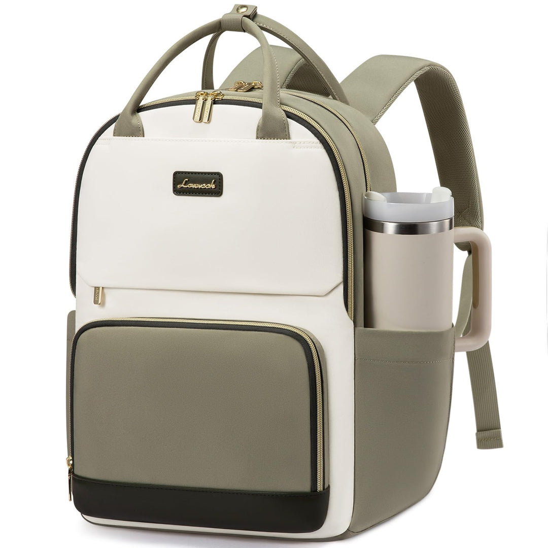 LOVEVOOK Rucksack Damen, 15.6 Zoll Laptop Schulrucksack Teenager mit Grossem Flaschenfach, Uni Schul