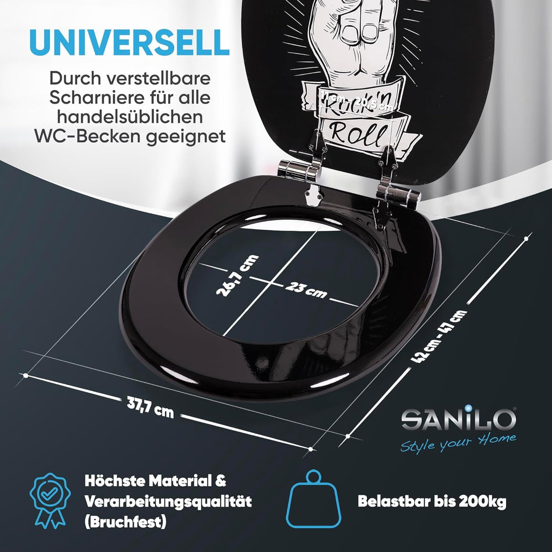 Sanilo WC Sitz mit Absenkautomatik, viele schöne Toilettendeckel zur Auswahl, hochwertige und stabil