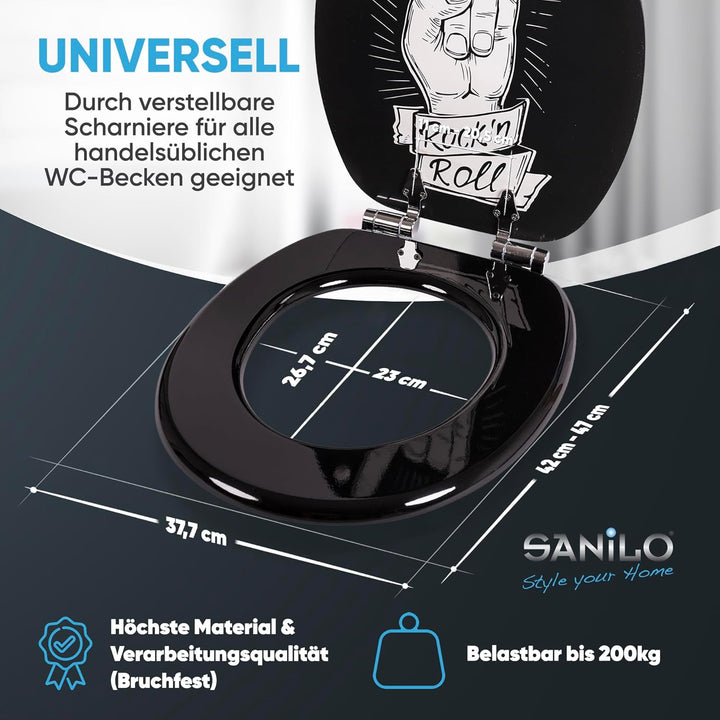 Sanilo WC Sitz mit Absenkautomatik, viele schöne Toilettendeckel zur Auswahl, hochwertige und stabil