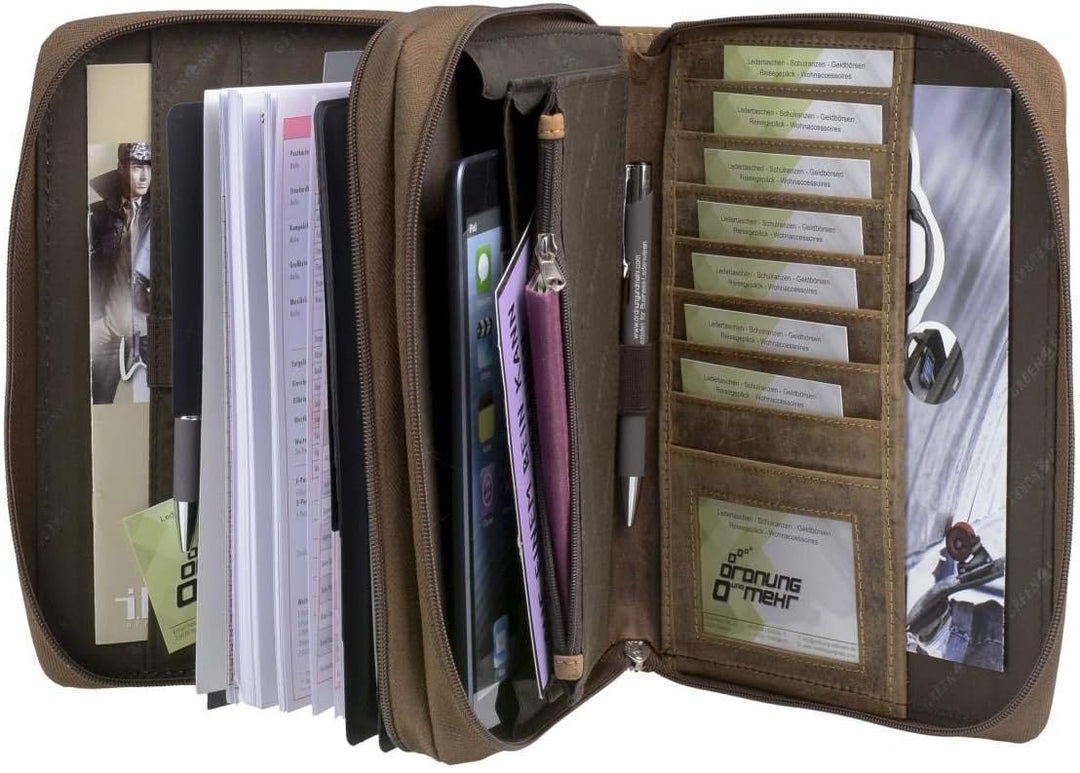 Greenburry Terminkalender A5 Leder braun Vintage DUO 2 Fächer