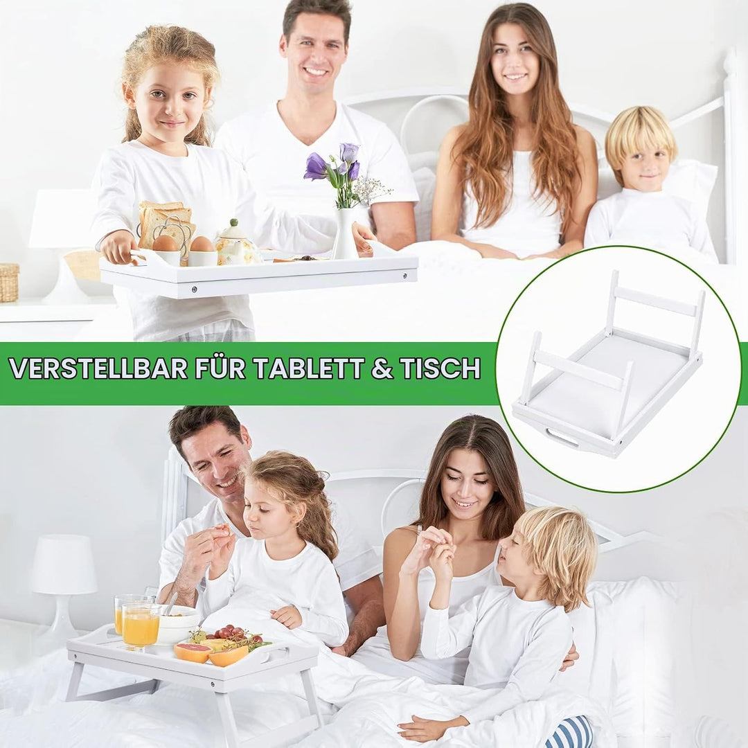 Betttablett, klappbare Beine mit Griffen, Frühstückstablett für Sofa, Essen, Zeichnen, Platten, Bamb