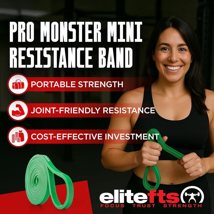 EliteFTS Pro Monster Mini-Widerstandsbänder, Grün, 2 Stück, Single Pro Monster Mini - Grün