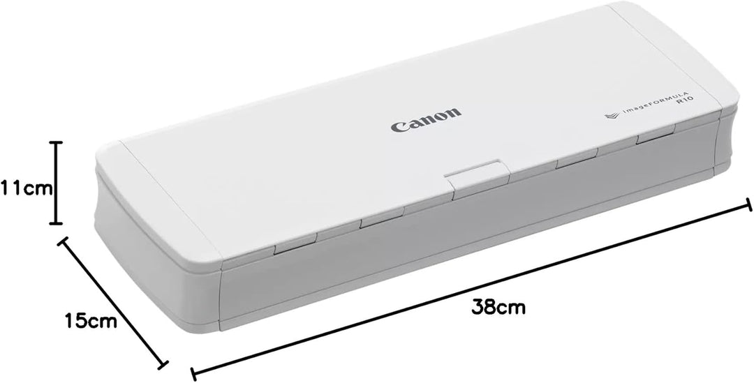 Canon R10 imageFORMULA Scanner Dokumentenscanner Mobil (Duplex Einzug, 600 DPI, eingebaute Plug und