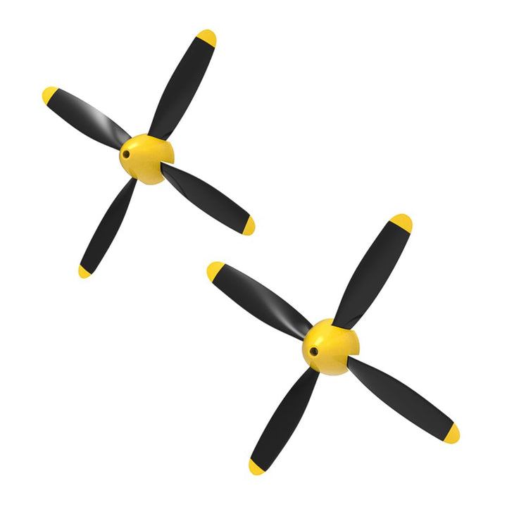 2 Stück RC-Flugzeugpropeller 4 Blätter, Propellerflugzeugteil Ferngesteuerter Flugzeugpropellerersat