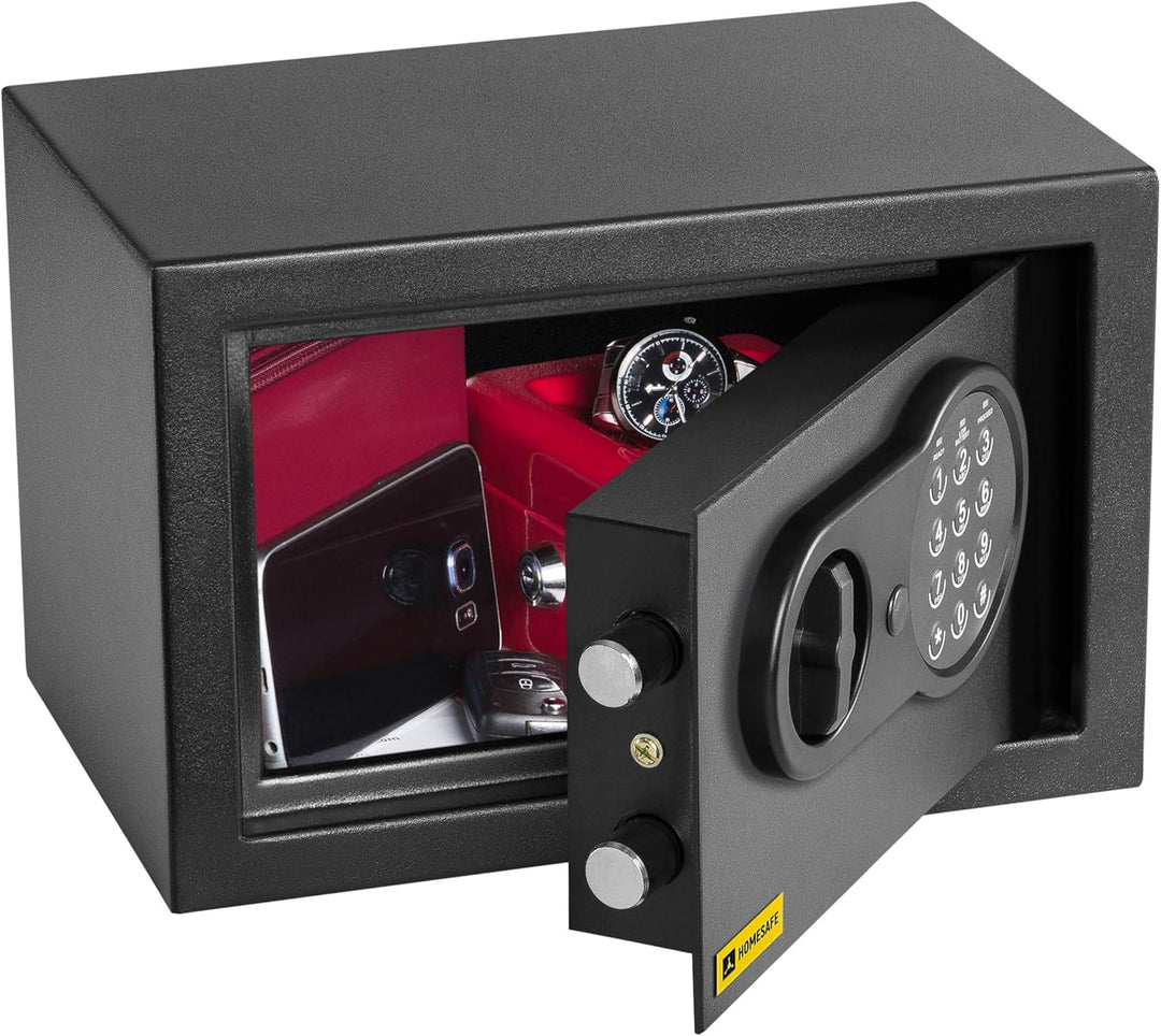 HomeSafe HV20E Möbeltresor mit Elektronikschloss, 20x31x20cm (HxBxT), Digitaler Tresor für Zuhause,