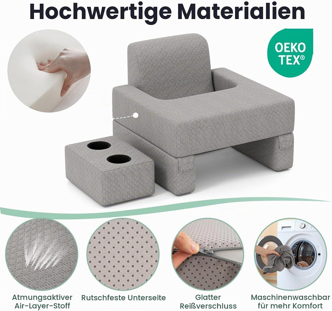 LIFEZEAL Lesekissen für Bett &amp; Sofa, Buchkissen mit Untersetzer, Rückenkissen &amp; Aufbewahrungstasche,