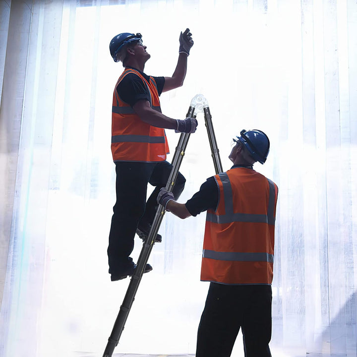 Ansobea Teleskopleiter 3.8m Aluminiumleiter Leiter Ausziehbar Teleskopleitern Schiebe Teleskopleiter