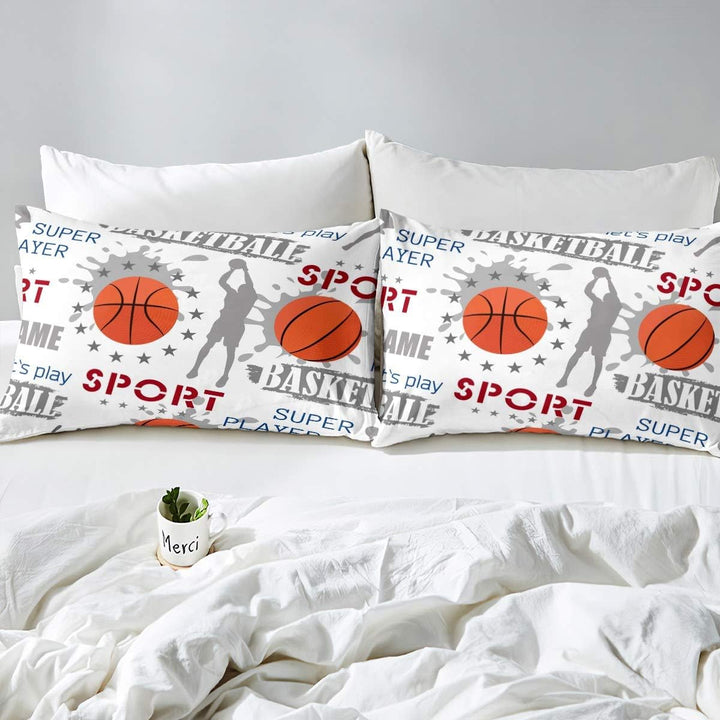 Loussiesd Jungen Basketball Betten Set Sport Thema Bettbezug Set Basketball Spieler Gedruckt Bettw?s