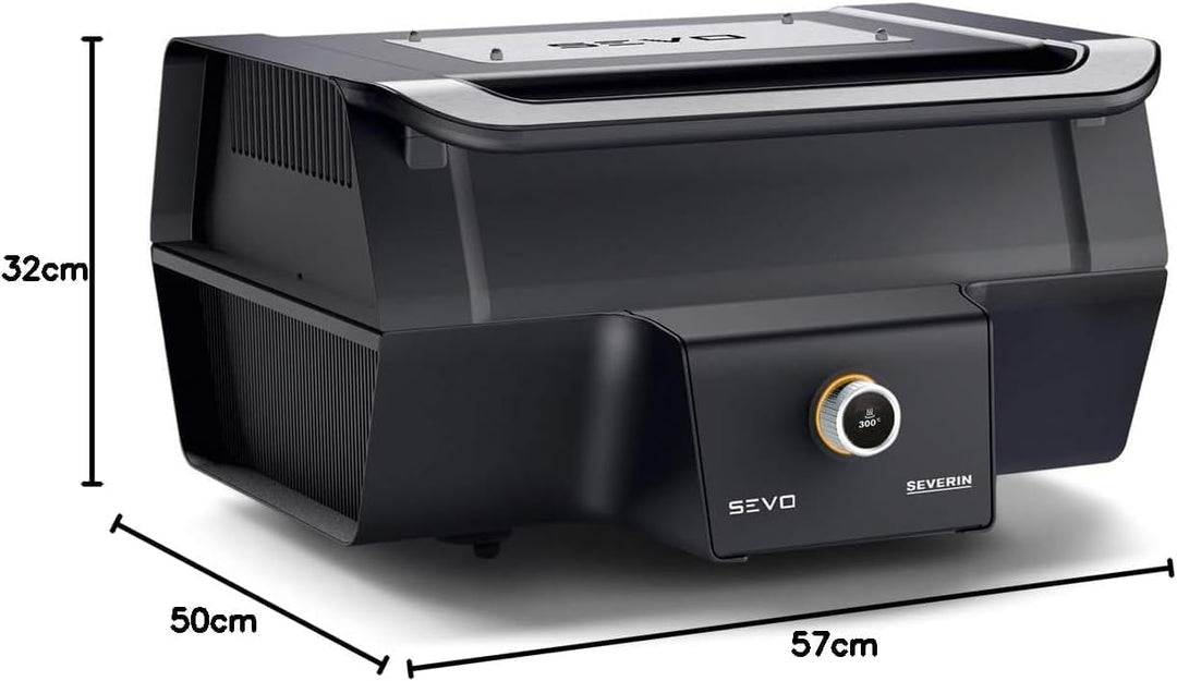 SEVERIN SEVO SMART CONTROL GT Elektrogrill mit App-Steuerung und Deckel, elektrischer Tischgrill, in