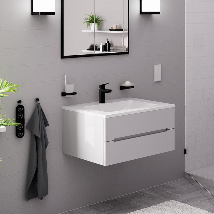 hansgrohe Logis - Waschtischarmatur ohne Ablauf, Wasserhahn Bad mit Auslauf Höhe 100mm, Mischbatteri