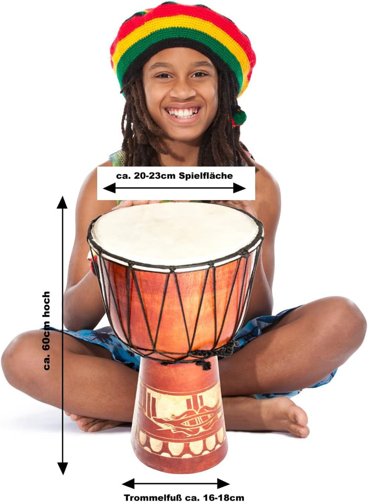 60cm Djembe Trommel Bongo Holztrommel Drum Darbuka Guter Klang Gecko