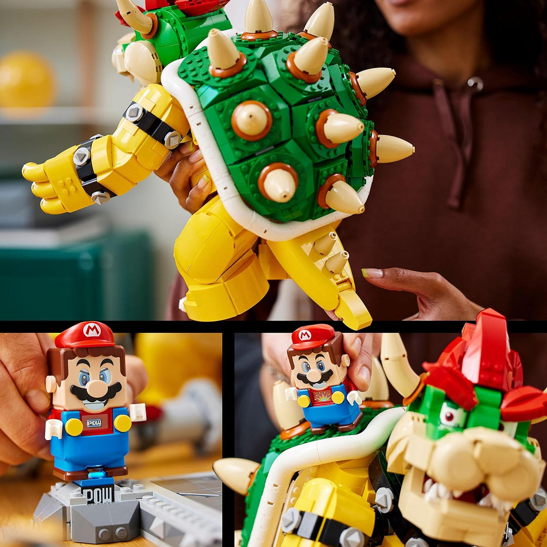 LEGO 71411 Super Mario Der mächtige Bowser, 3D-Modell-Bausatz, Bewegliche Figur zum Sammeln mit Duel