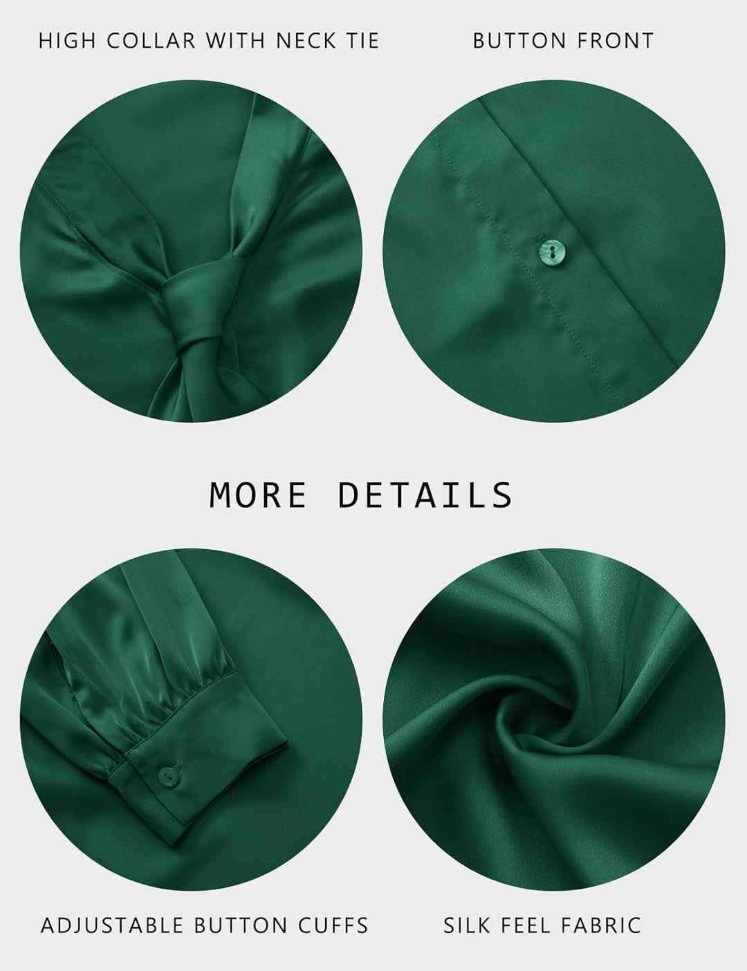 Tapata Bluse Damen Elegant Satin Button Down Hemd mit Schleife Female Hemdblus Langarm Business Lang
