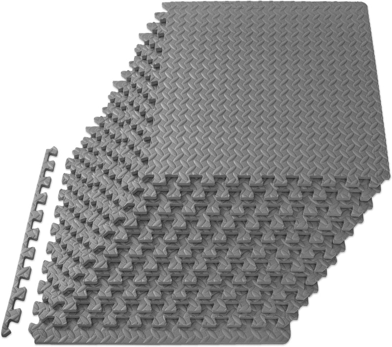 ProsourceFit Puzzlematte 1,2 cm dick – 4,4 m² - 12 Ineinandergreifende Eva Bodenschutzmatten – Boden