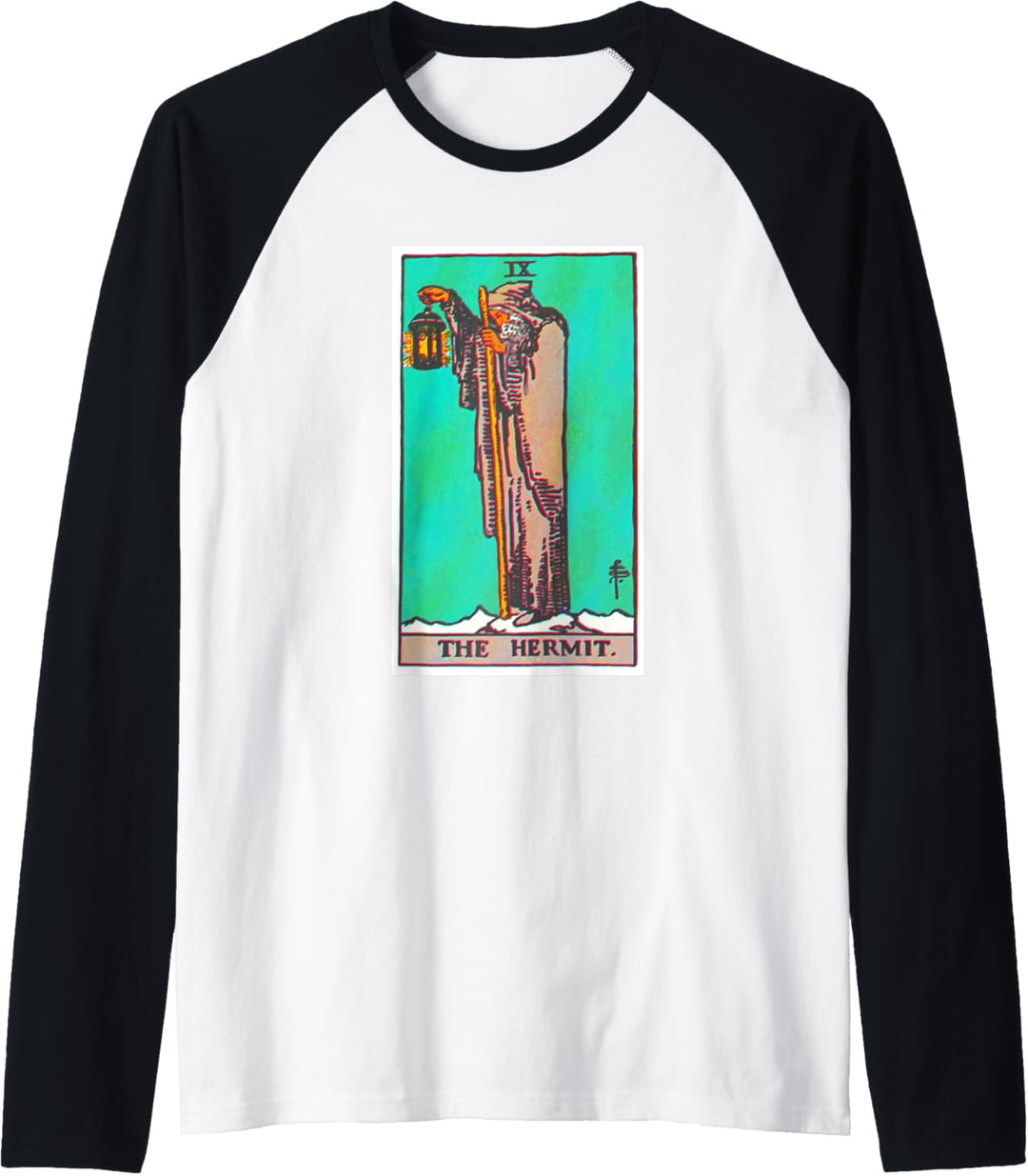 Hermit Tarot Card Psychic Occult Metaphysical Raglan