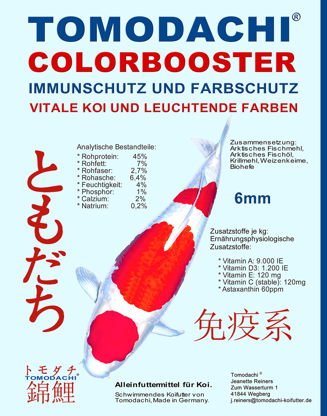 Schwimmfutter Koi Futter farbverstärkendes Wachstumsfutter Koi Grower energiereich leicht verdaulich