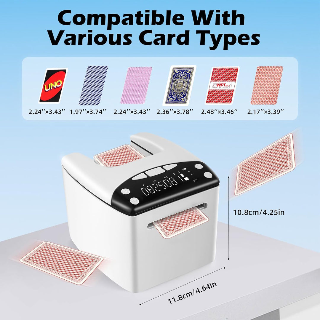 Automatischer Kartengeber, Automatischer Karten Austeiler mit 8 Spielern, 360° Drehung, 4000mah Wied