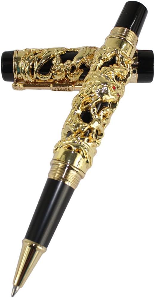Gullor Sammler Luxus Rollerball Stift Drache und Phoenix schwarz und goldenen Stift balck and golden