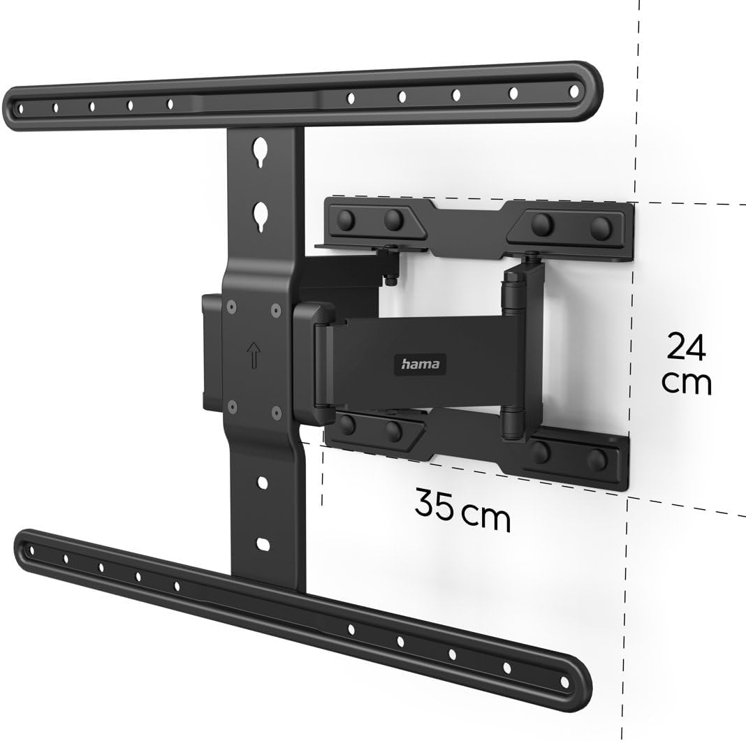 Hama TV Wandhalterung schwenkbar, neigbar, Slim (TV Wandhalterung 37-90 Zoll, VESA 200x200 bis VESA