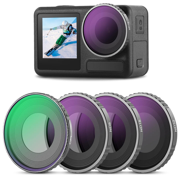 NEEWER ND Filter kompatibel mit DJI Osmo Action 4, 4er Pack ND8 ND16 ND32 CPL Polarisator Neutraldic