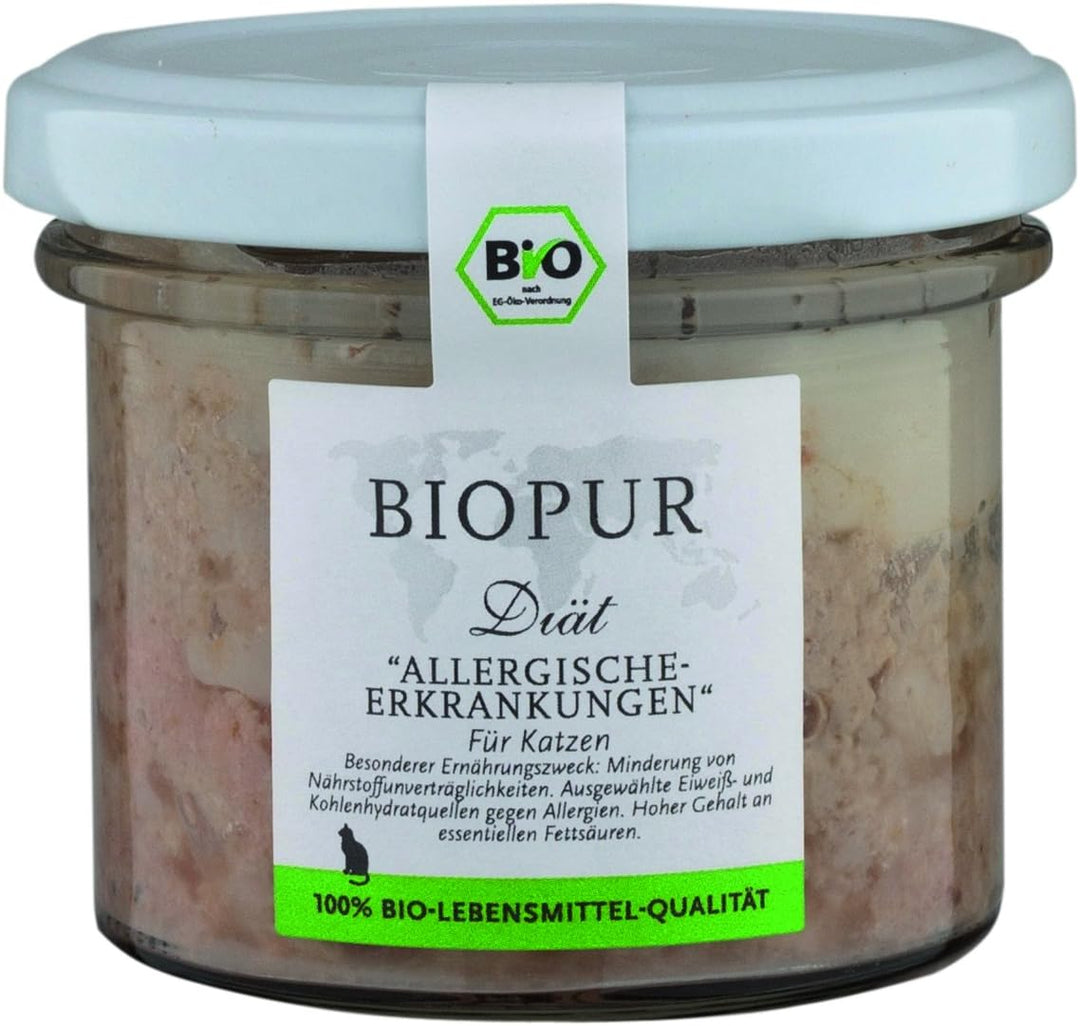 Bio Diät-Katzenfutter bei Allergischen-Erkrankungen für Katzen 12x100g