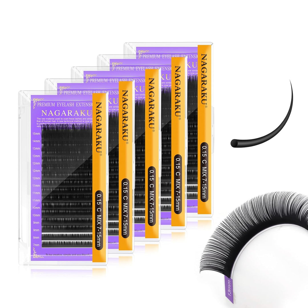 NAGARAKU Einzelwimpern Individuell Wimpernverlängerung Dauerhaft Volume Wimpern Eyelash Extensions S