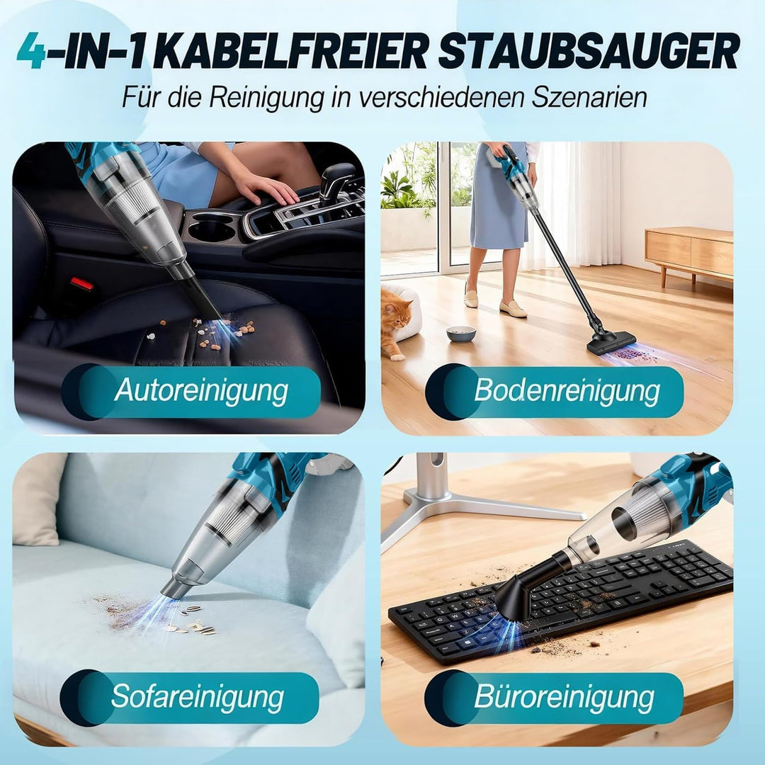 Akku Handstaubsauger,Akku Staubsauger für Makita 18V Batterie,10000Pa 4-in-1 Multifunktionaler Staub