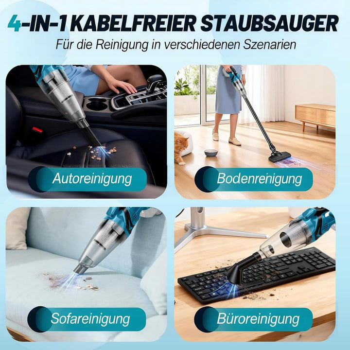 Akku Handstaubsauger,Akku Staubsauger für Makita 18V Batterie,10000Pa 4-in-1 Multifunktionaler Staub