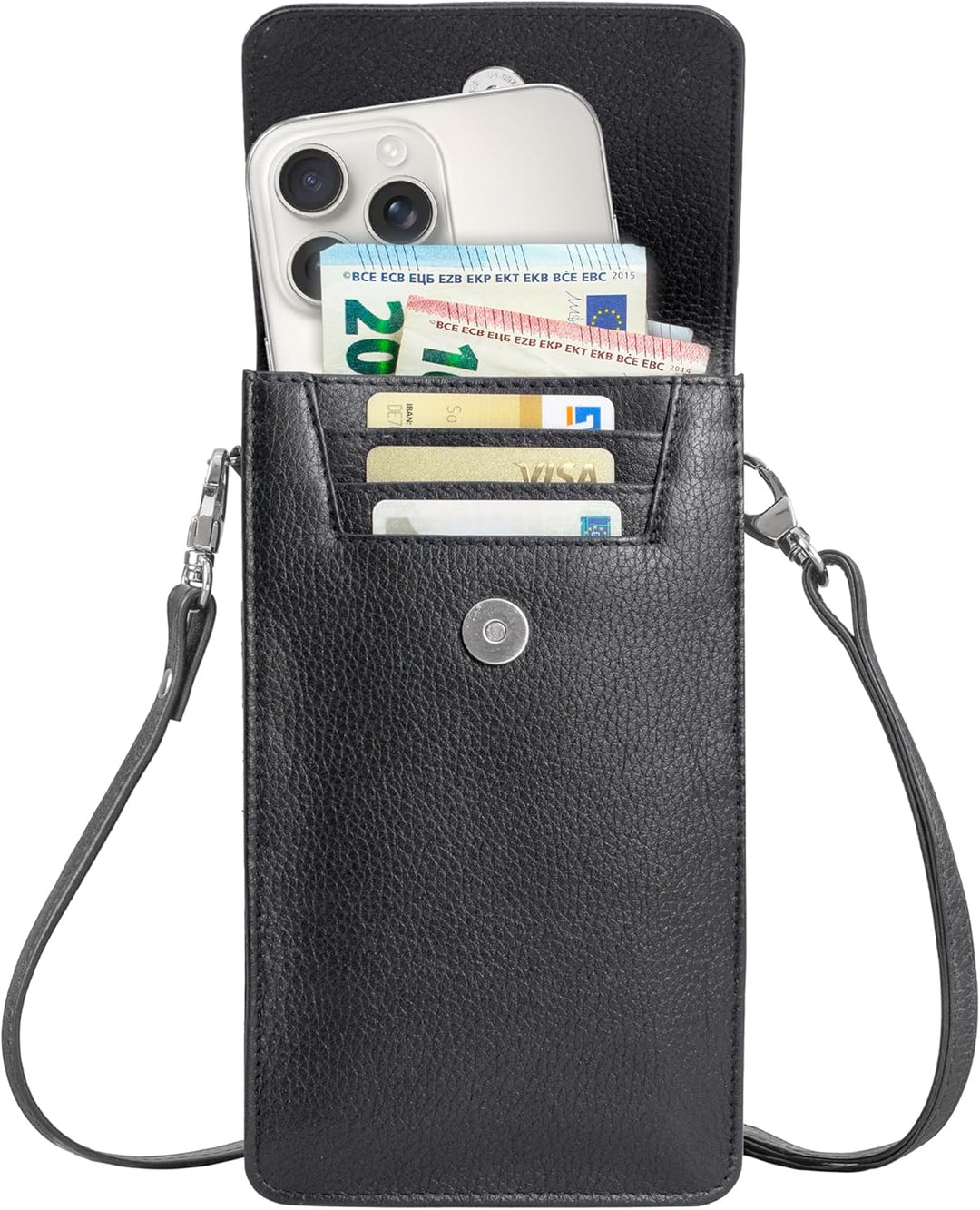 STILORD "Imola Echtleder Handytasche 7 Zoll Damen Herren Vintage Umhängetasche Brustbeutel Leder Dam