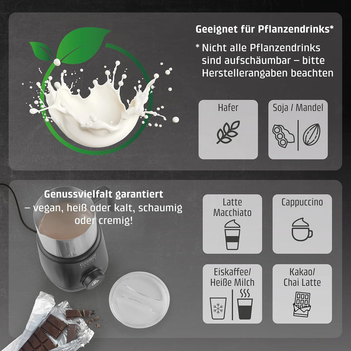 CASO PremiumLatte XL - grosser Milchaufschäumer, Induktion, 1 Liter Volumen, für Milch,Hafer- und So