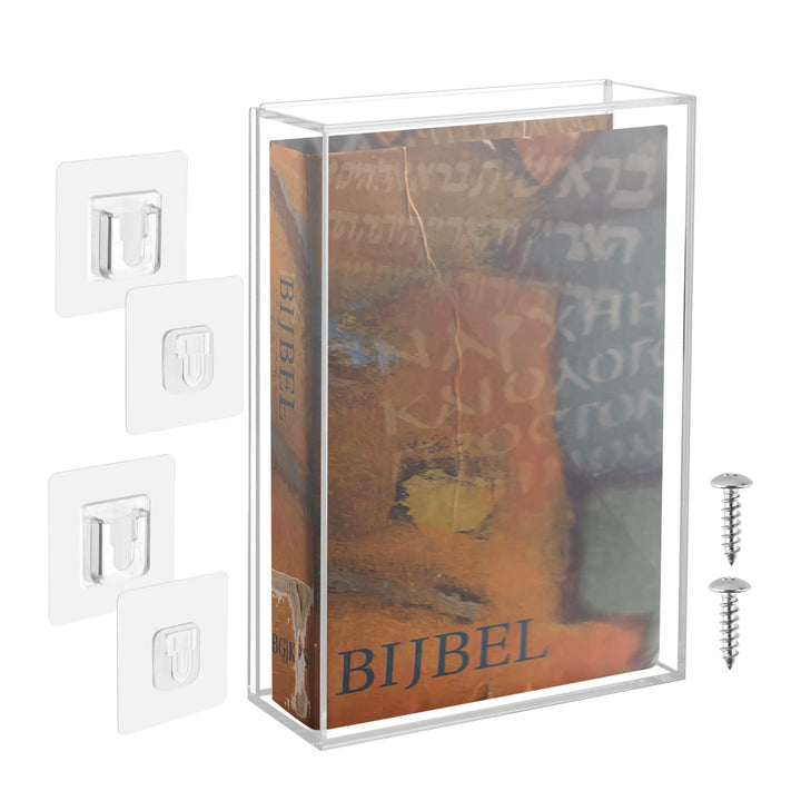 Transparente Vitrine für Bibel, Acryl-Wandhalterung, vertikale & horizontale Vitrinen, Buchvitrine F