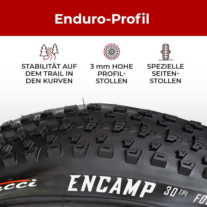 Fincci Reifen 26x1.95 Zoll 50-559 Faltbar Mantel für Rennrad Mountainbike MTB Schlamm Schmutz Offroa