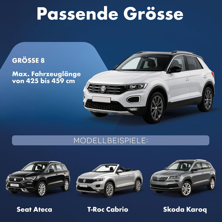 Walser Abdeckplane Auto All Weather, Abdeckung wasserdicht, 100% wetterfeste PKW Garage Zelt Sommer/