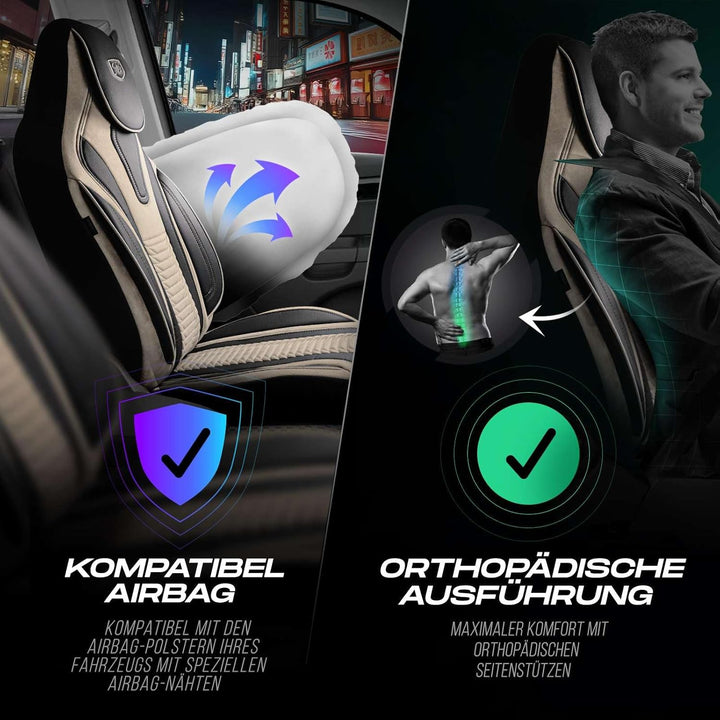 Wohnmobil Sitzbezüge kompatibel mit Fiat Ducato, Citroën Jumper, Peugeot Boxer - Schonbezüge Set aus